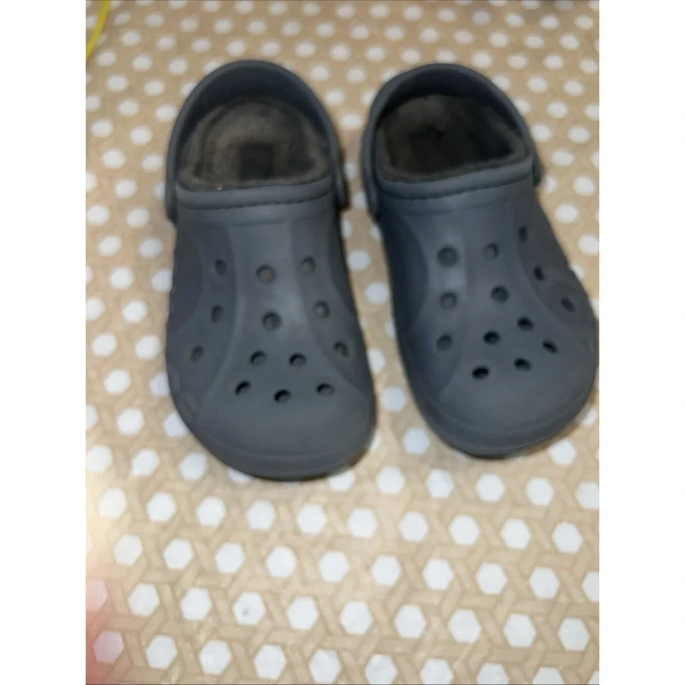 Crocs Fur Clog Sandals Unisex Little Kids Child‎ Size C 13 Gray